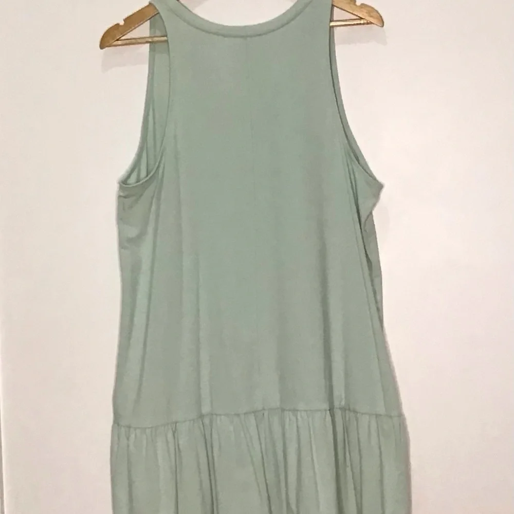 A New Day Women's Mint Green Maxi Women’s Sleeveless Dress size XL Ruffled Hem - Picture 3 of 7